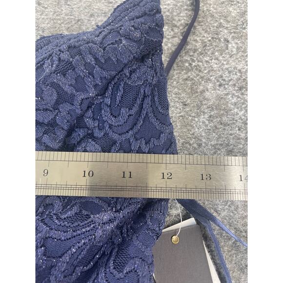 NWT City Studio Navy Blue Floral lace Mini Tiered Dress Junior's Size 5 - Picture 7 of 7